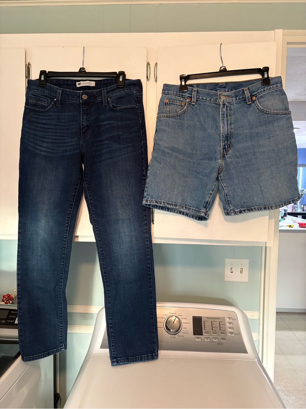 SZ 12 Red Tab Mid Rise Skinny Dk Wash Jeans/Red Tab Orig Riveted Shorts